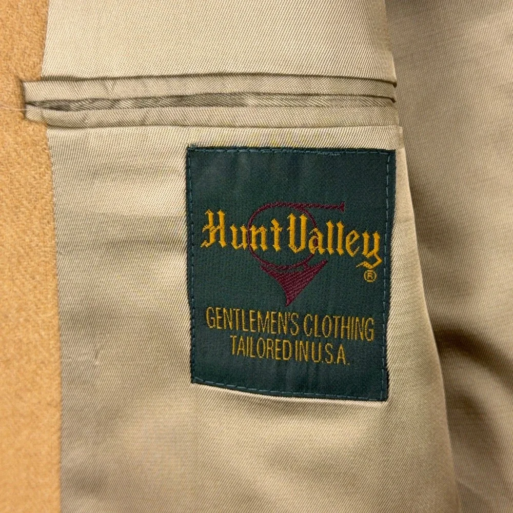 VTG Camel Hair Blazer Men 42R Tan Two Button Sport Coat USA Made 90s Hunt Valley